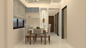 Dining Table Design with Pooja Unit Design