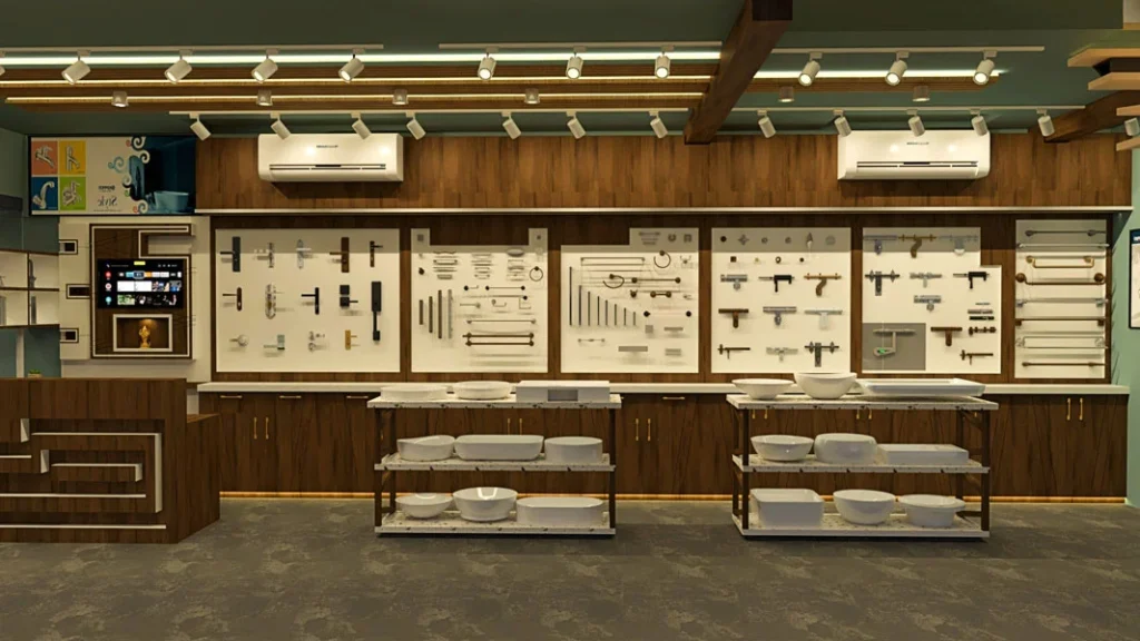 7 Hardware sanitary cp fittings retail shop interior design ground floor