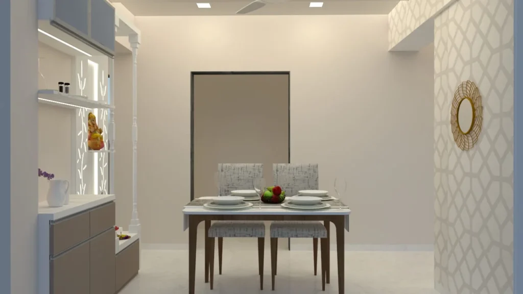 Dining-Area-with-Small-Kitchen-Design-Behind