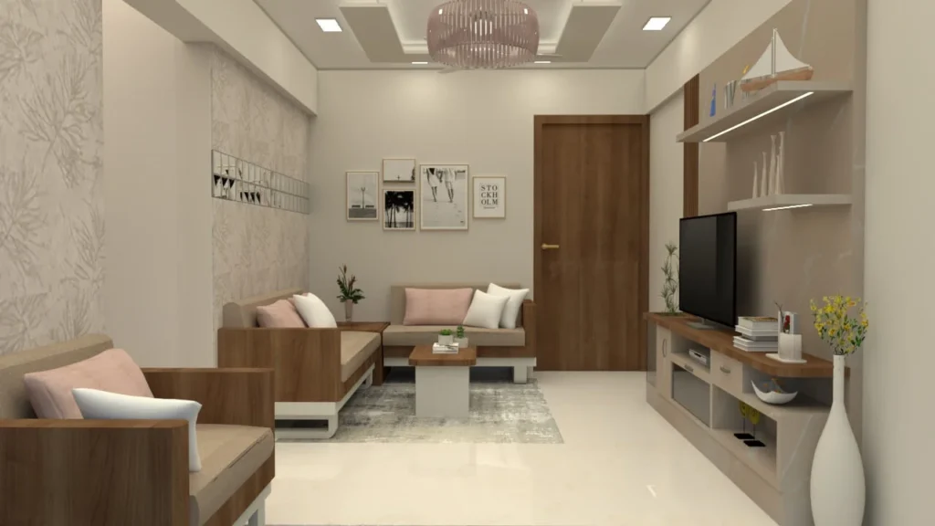 Living Room Interior Design with Indian style Sofa Sitting