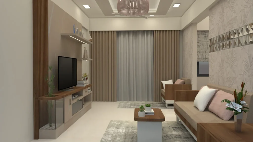 Living Room with Balcony Interior Design