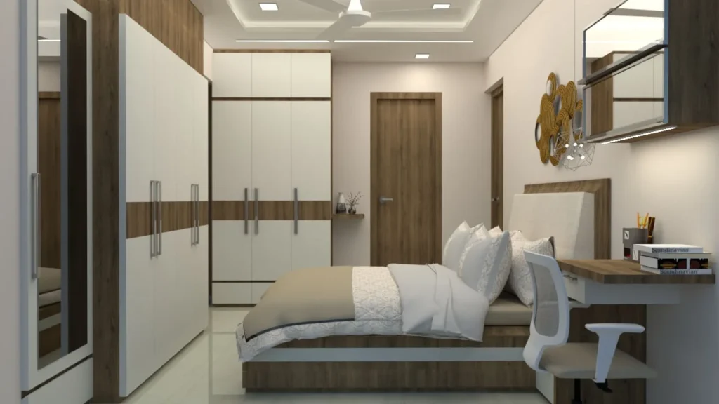 Master Room with Openable Shutters Wardrobe Interior Design