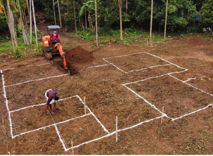 Marking of Centerline Site Excavation Step by step House construction in India Alacritys Marking of Centerline Site Excavation Step by step House construction in India Alacritys