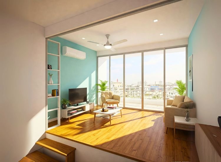 19. Smart And Sustainable Materials Penthouse design incorporating smart and sustainable materials, featuring eco-friendly flooring, energy-efficient glass, and innovative, sustainable building solutions.