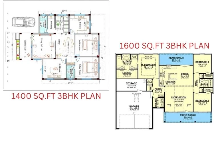 2. 1400 And 1600 sqft 3BHK 2. 1400 And 1600 sqft 3BHK
