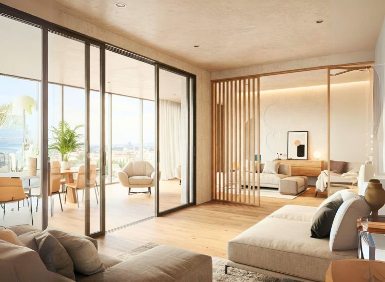 23. Partition Design For Penthouse design featuring flexible partition designs, including movable walls, sliding panels, and glass dividers that create adaptable spaces for privacy and openness.