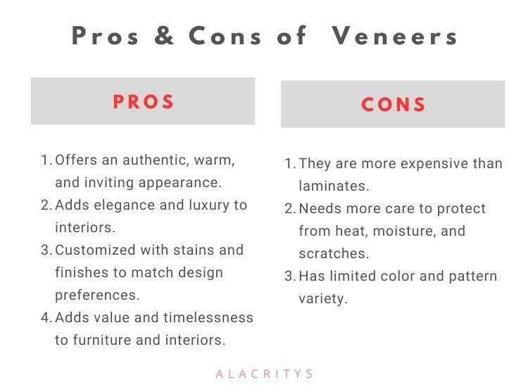 Infographics - Pros and cons of veneer