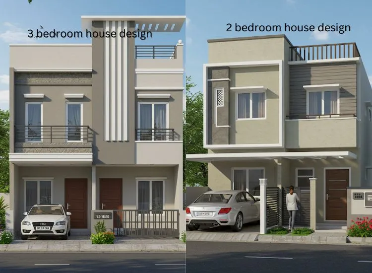 3 Understand a 750 sq ft house plan with a well-designed house planning 2-bedroom layout, maximizing space with modern house design for functionality.