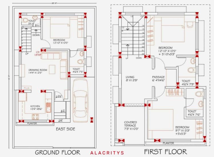 A G+1 3 BHK floor plan with car parking features a beautifully designed layout, providing ample space for every task and maximizing functionality.