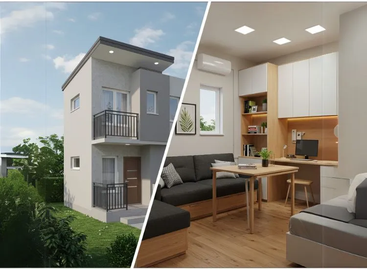 4 Optimize a 750 sq ft house plan with smart space-saving ideas. This house planning 2-bedroom design blends functionality with modern house design.