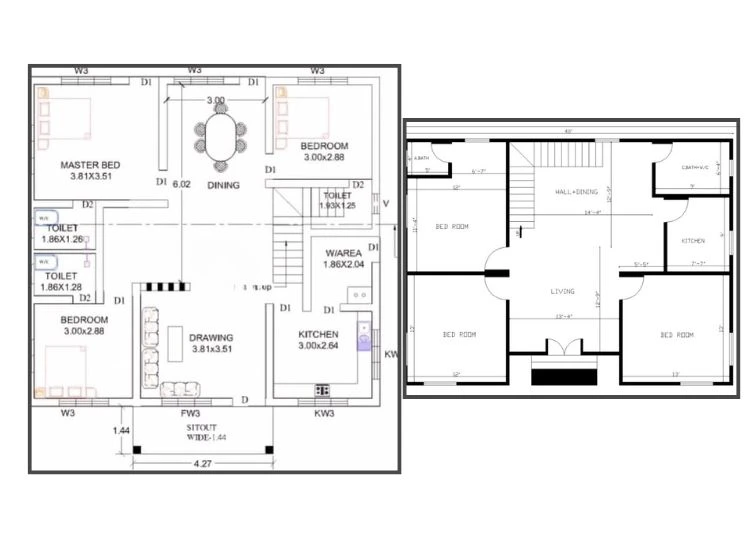 5. Compact 3BHK House Plan 5. Compact 3BHK House Plan