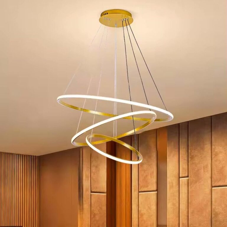 613OSWB3b0L. SL1024 Harold Electricals Modern 3 Ring Luminous Halo Chandelier Light Fixture