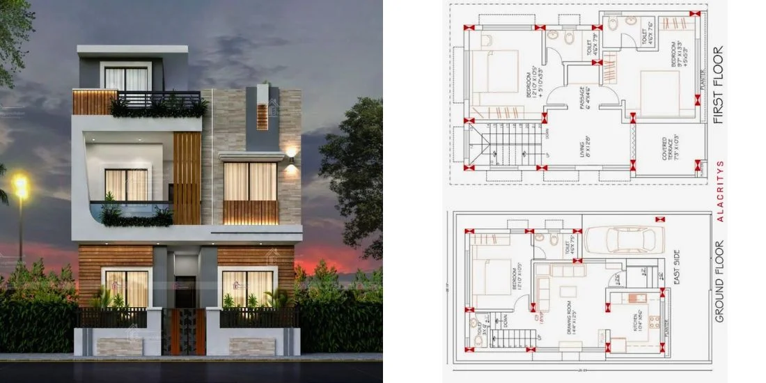 "Compact and efficient 750 square feet house plans showcasing smart space utilization with modern living features."