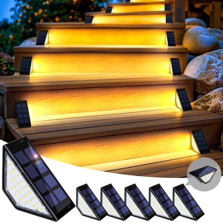 SOLPEX Solar Step Lights for Outside, 24 LEDs Solar Stair Lights
