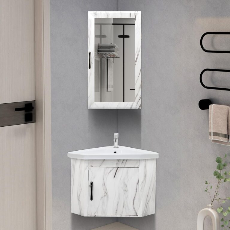 Plantex Unbreakable Wall-Mount Vanity Cabinet with Basin & Mirror.