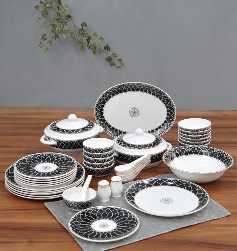 Clay Craft Fine Ceramic Gold Line Premium Classy Dinner Set of 40