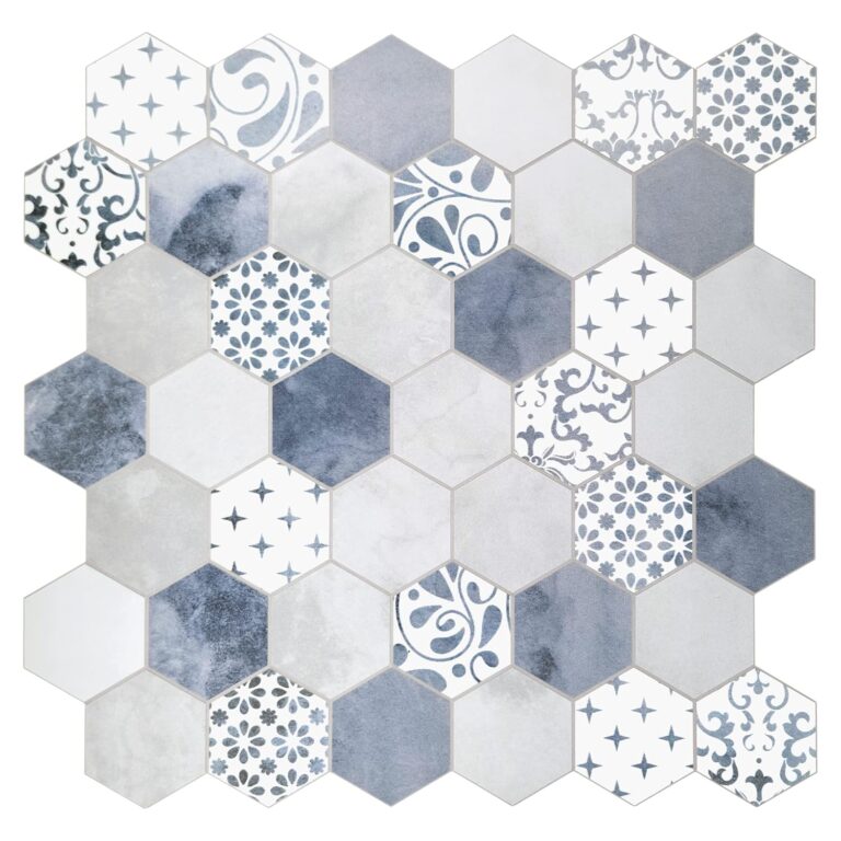 The Tiles Plaza Blue Peel and Stick Hexagonal Tile