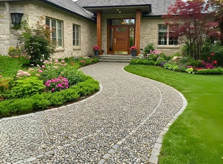83. Pebble Border Round Pathway Entry Design 83. Pebble Border Round Pathway Entry Design