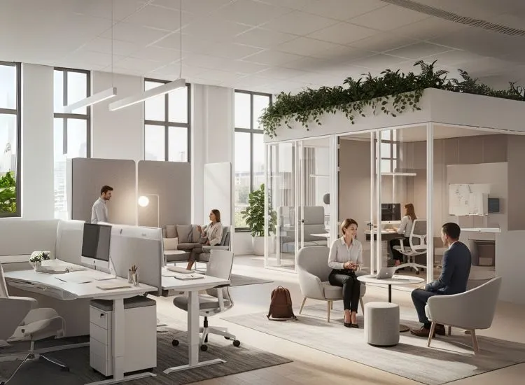 Defines Modern Corporate Office A stylish workspace example of corporate office interior design featuring clean lines, smart layout, and modern office interior design elements for efficiency.