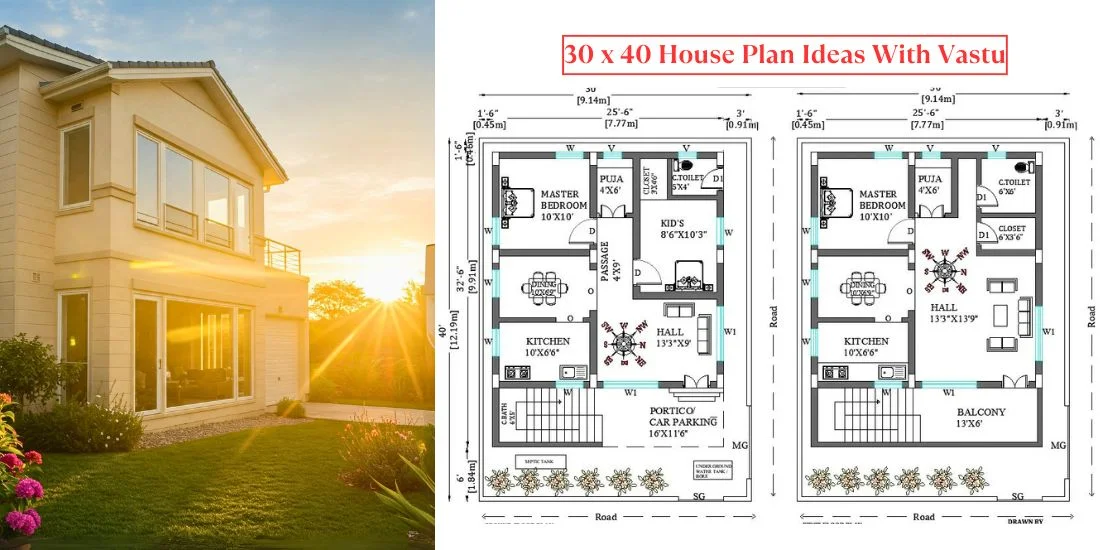 East Facing House Vastu Plan 30 x 40 1 Create harmonious homes with the perfect 30x40 east facing house vastu plans. Follow east-facing house Vastu plan for prosperity and balance.