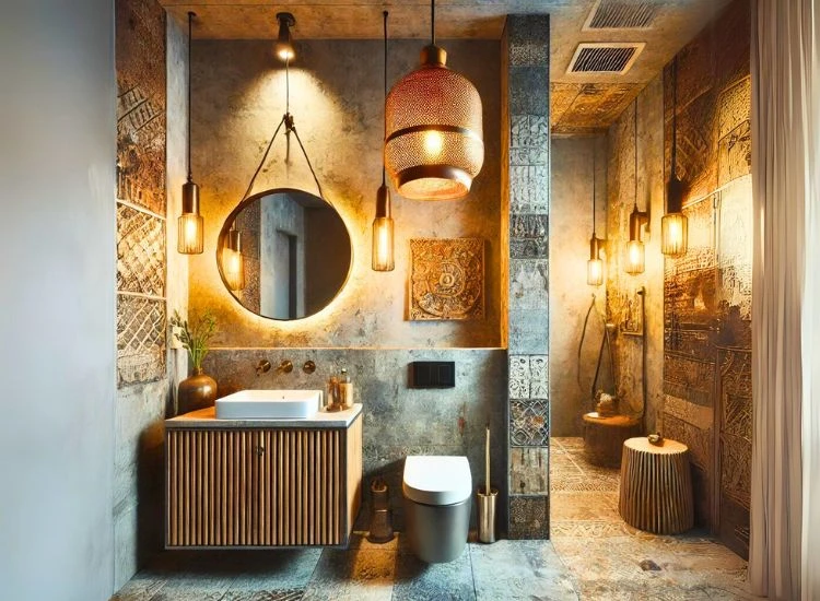 Eclectic Bathroom Lighting Idea Eclectic Bathroom Lighting Idea