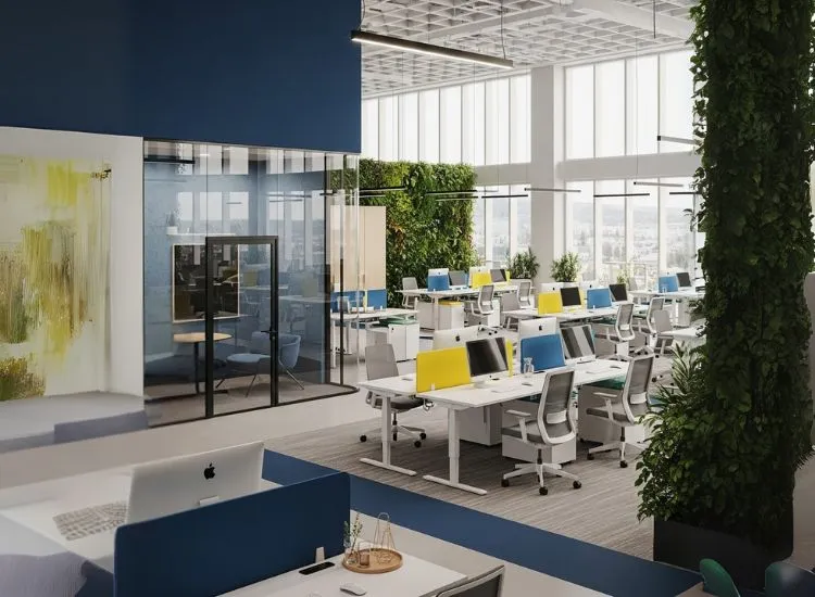 Office Interior Design Matters A sleek workspace showcasing modern office interior design, emphasizing how thoughtful corporate interior design boosts focus, culture, and efficiency.