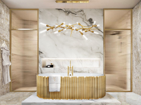 White and gold bathroom