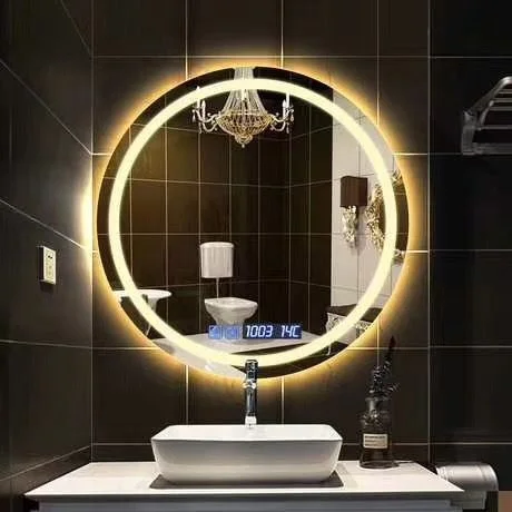 a stylish LED circle mirror