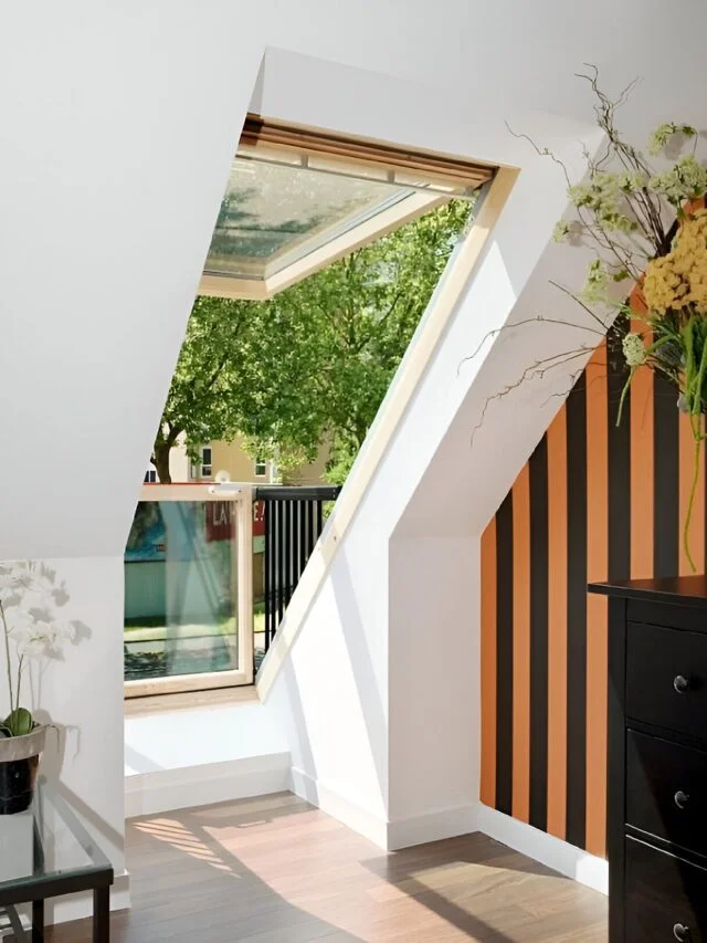9. Balcony Ceiling Design with Skylight Windows