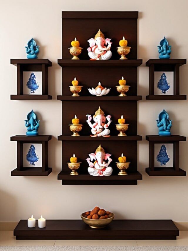 Wall Mounted Shelves Pooja Room