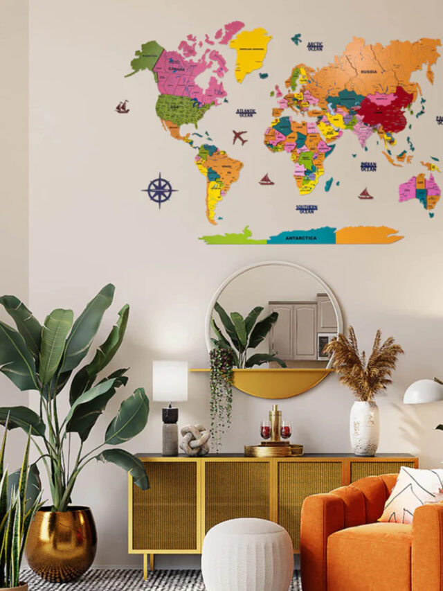 World Map Decals Wall Sticker