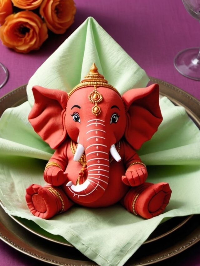 Creative Napkin Folding Ganpati Decor