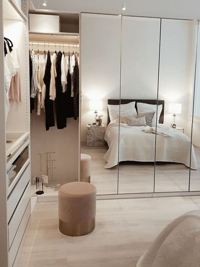 Small Bedroom Mirrored Wardrobes for Illusion