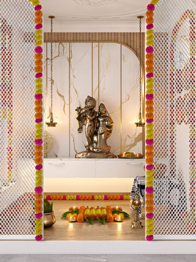 Pooja Room MDF Jali Designs for Mandir At Home