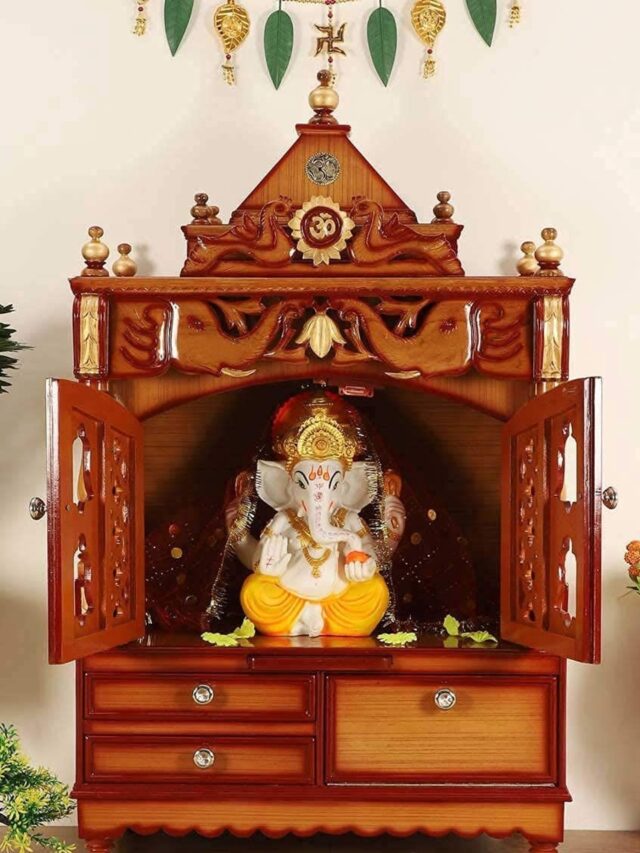 Pooja Room Double Door with Divine Figures