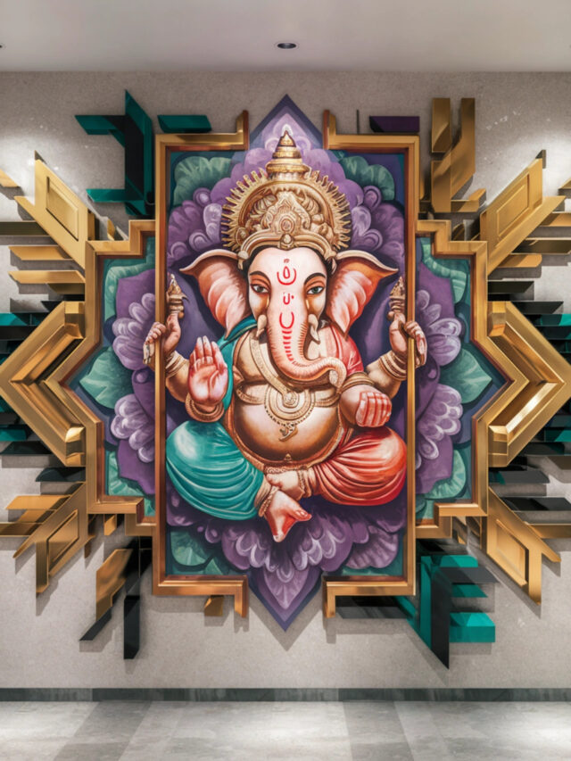 Artistic Ganpati Wall Decor Murals