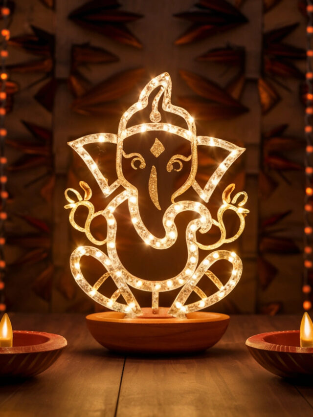 Radiant Ganpati Decoration Lighting Ideas Home