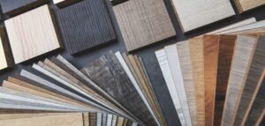 Various laminate types of laminate samples showcasing their unique colors and textures