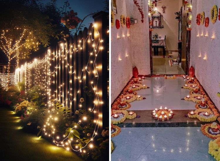 26. Entryway and Garden lighting and decoration for diwali