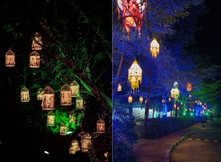 "Enchanting Diwali lighting images of candles and fairy lights casting a magical glow over festive decorations."