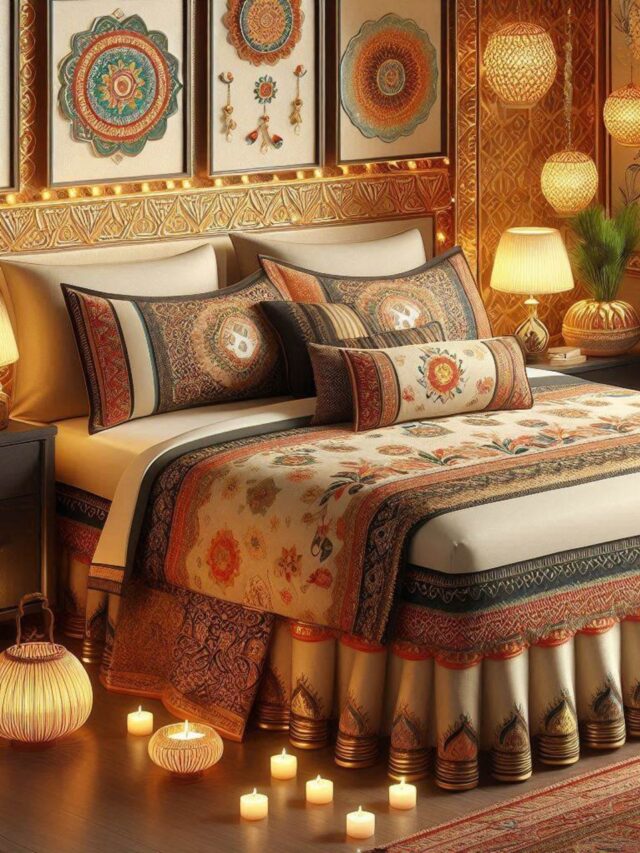 Festive Bed Skirts Comforters Sets for Diwali