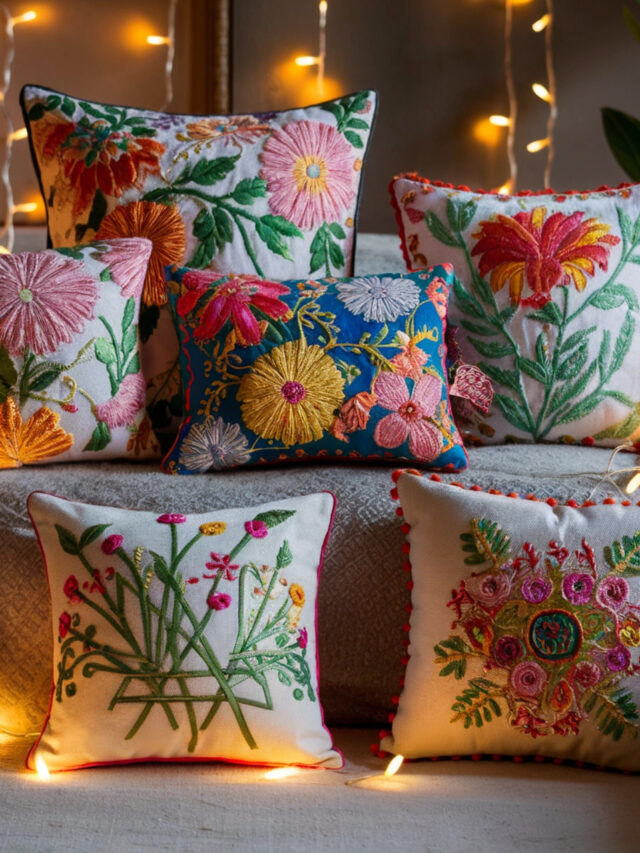 Floral Cushions for Diwali Home Decoration