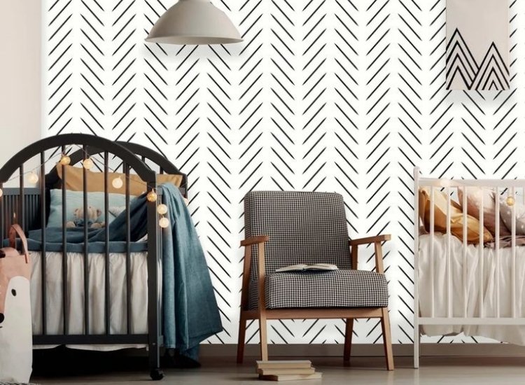 herringbone patterns on wallpaper