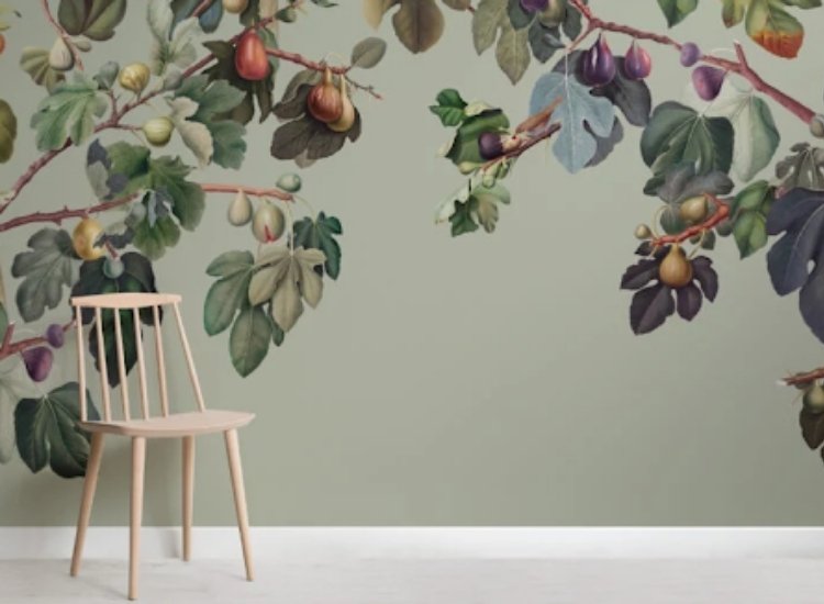 vintage wallpaper with botanical illustrations