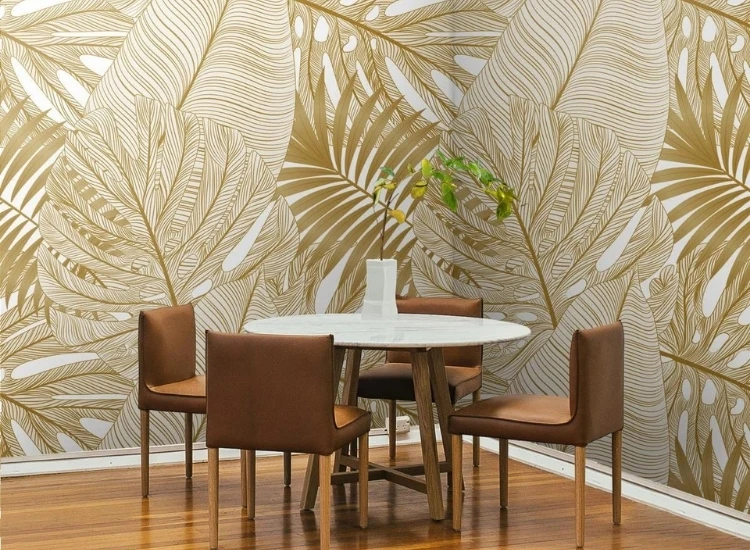 44. Gold leaf based wallpaper Gold leaf based wallpaper