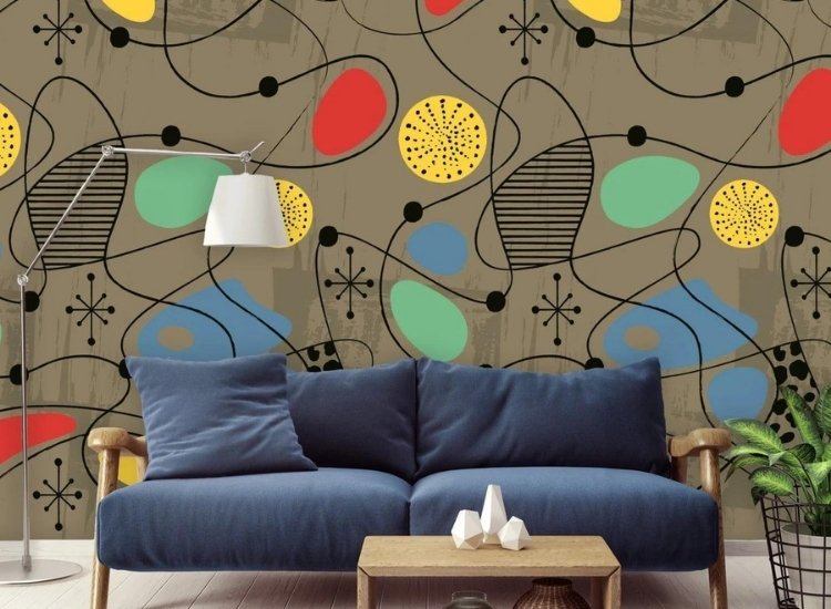 mid-century modern atomic wallpaper designs