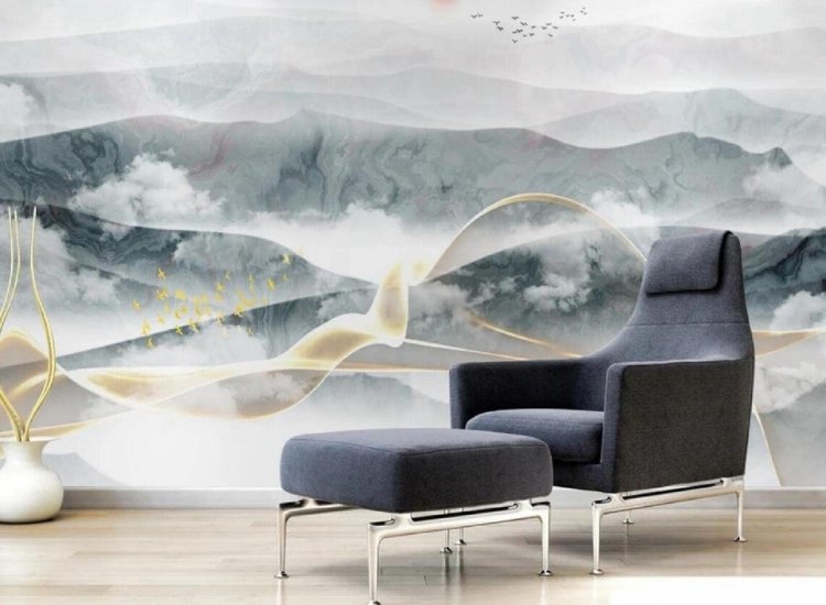 3D wallpaper design featuring dali-inspired imagery.