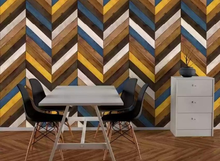 Wallpaper designs featuring chevron patterns