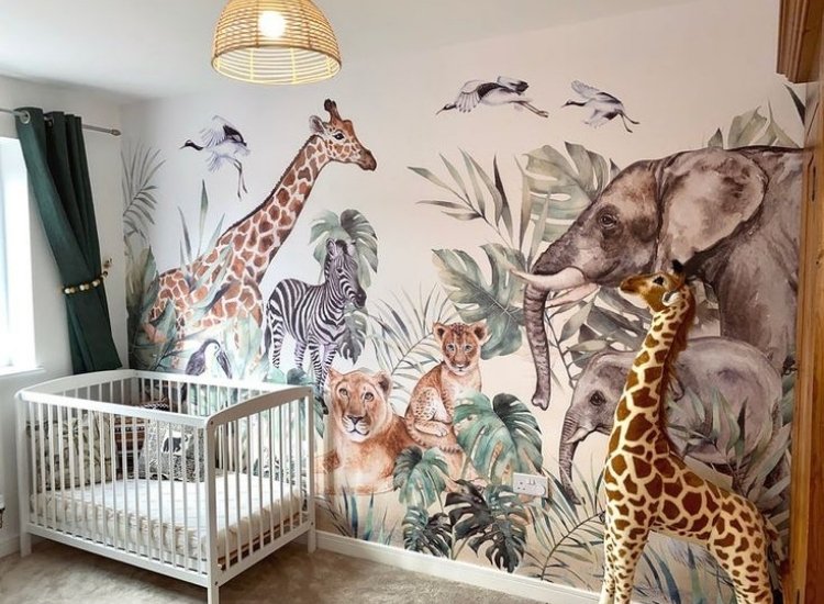 safari, or zoo theme wallpaper design