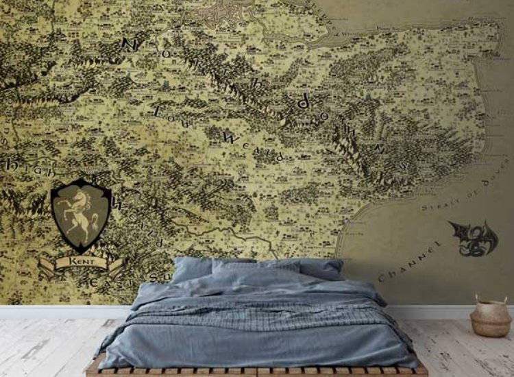 fantasy maps as wallpaper for kids' room